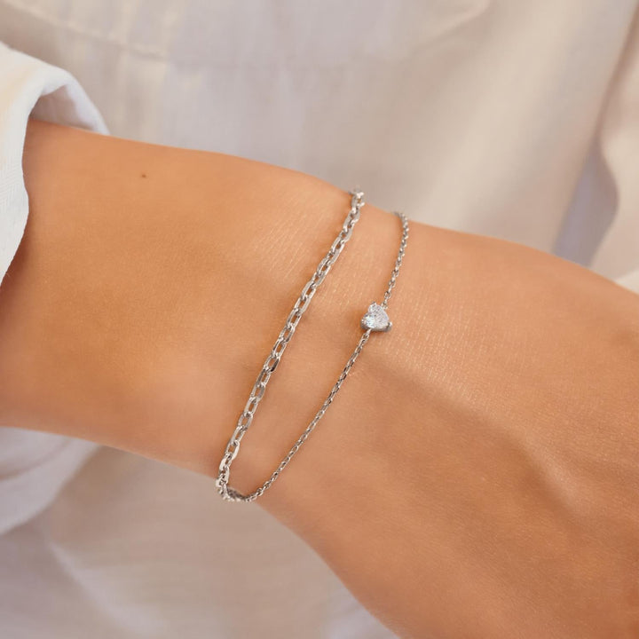 Ania Haie Silver Sparkle Heart Bracelet | The Jewellery Boutique Australia