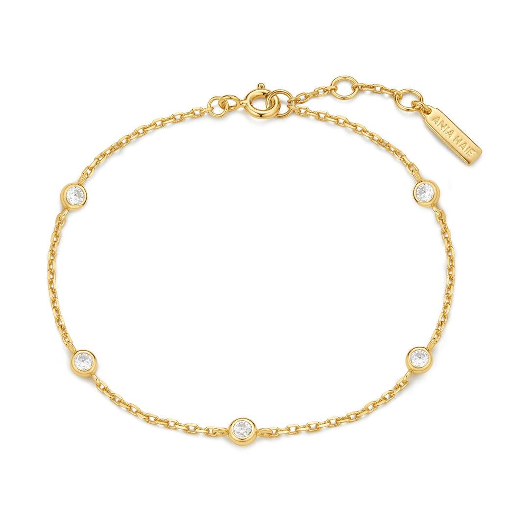 Ania Haie Gold Classic Bezel-Set Station Bracelet | The Jewellery Boutique Australia