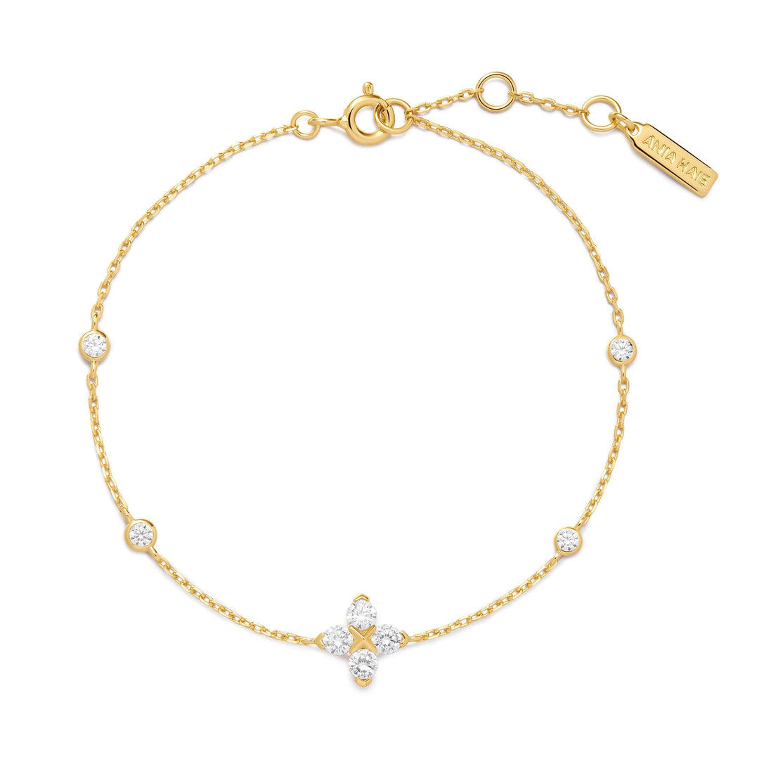 Ania Haie Gold Sparkling Lucky Clover Bracelet | The Jewellery Boutique Australia