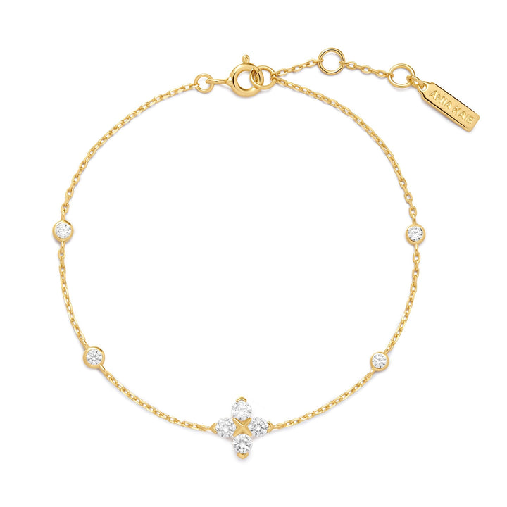 Ania Haie Gold Sparkling Lucky Clover Bracelet | The Jewellery Boutique Australia