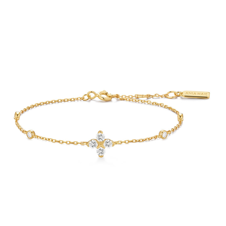 Ania Haie Gold Sparkling Lucky Clover Bracelet | The Jewellery Boutique Australia