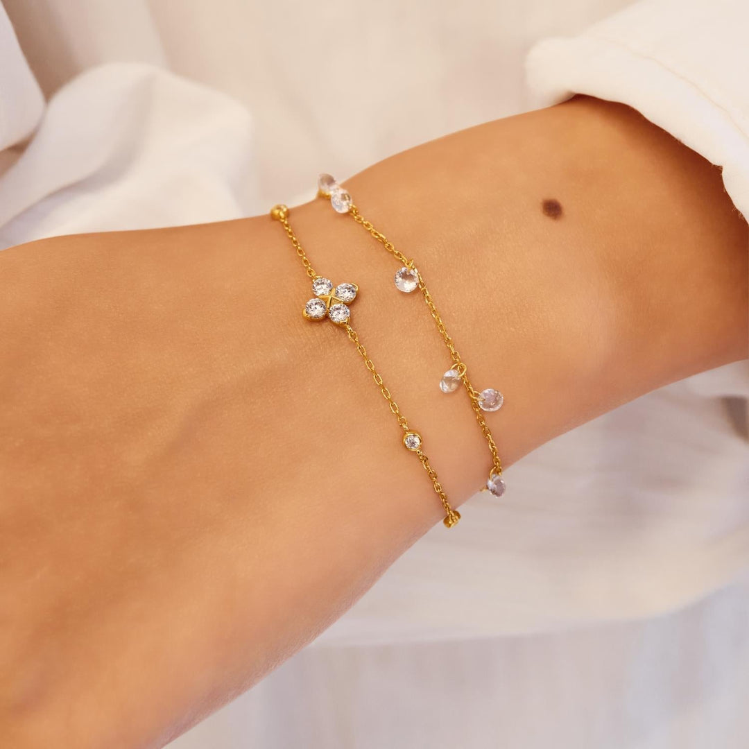Ania Haie Gold Sparkling Lucky Clover Bracelet | The Jewellery Boutique Australia
