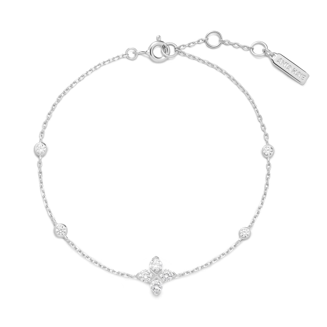 Ania Haie Silver Sparkling Lucky Clover Bracelet | The Jewellery Boutique Australia