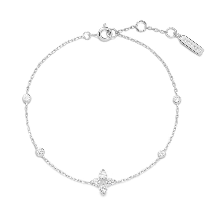 Ania Haie Silver Sparkling Lucky Clover Bracelet | The Jewellery Boutique Australia