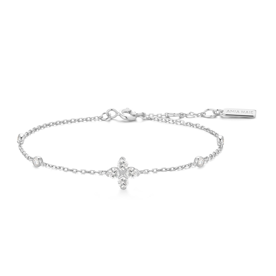 Ania Haie Silver Sparkling Lucky Clover Bracelet | The Jewellery Boutique Australia