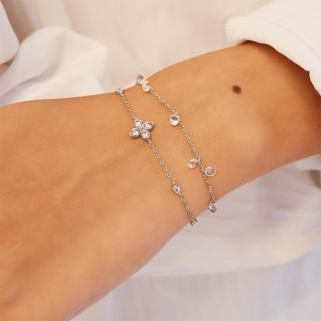 Ania Haie Silver Sparkling Lucky Clover Bracelet | The Jewellery Boutique Australia