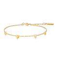 Ania Haie Gold Pave Puffed Heart Station Bracelet | The Jewellery Boutique Australia
