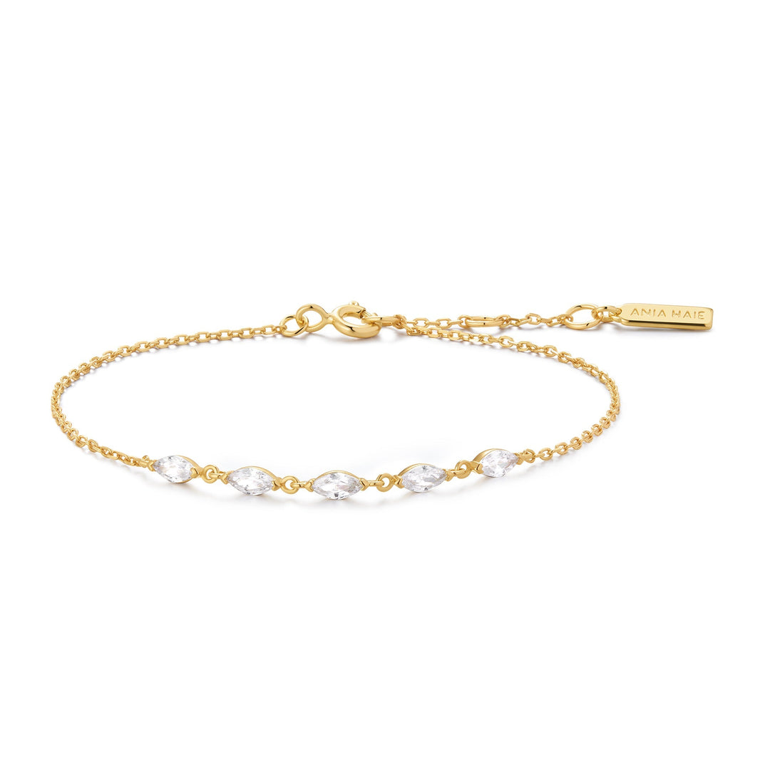 Gold Quintet Marquise Bracelet