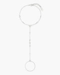 Silver Bezel-Set Station Hand Chain