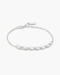 Silver Half-Bezel Oval Half-Tennis Bracelet
