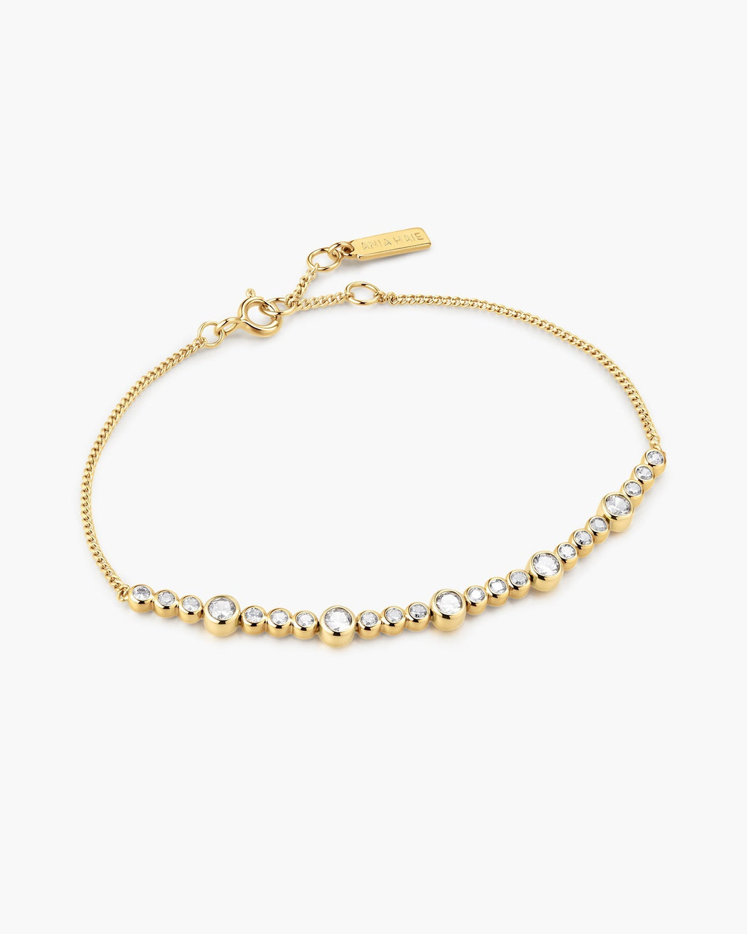 Gold Alternating Bezel-Set Bracelet