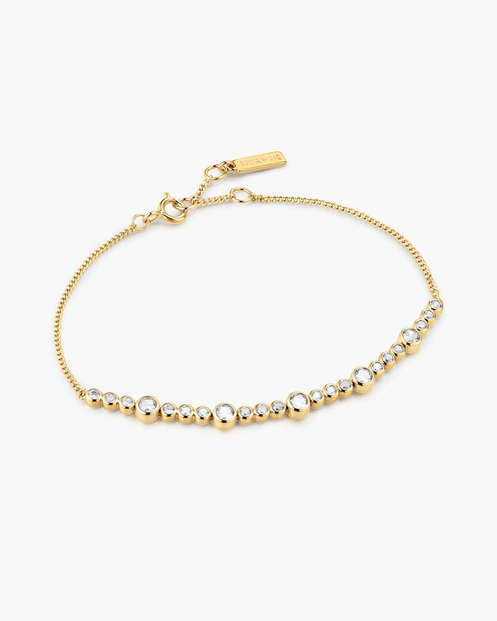 Gold Alternating Bezel-Set Bracelet