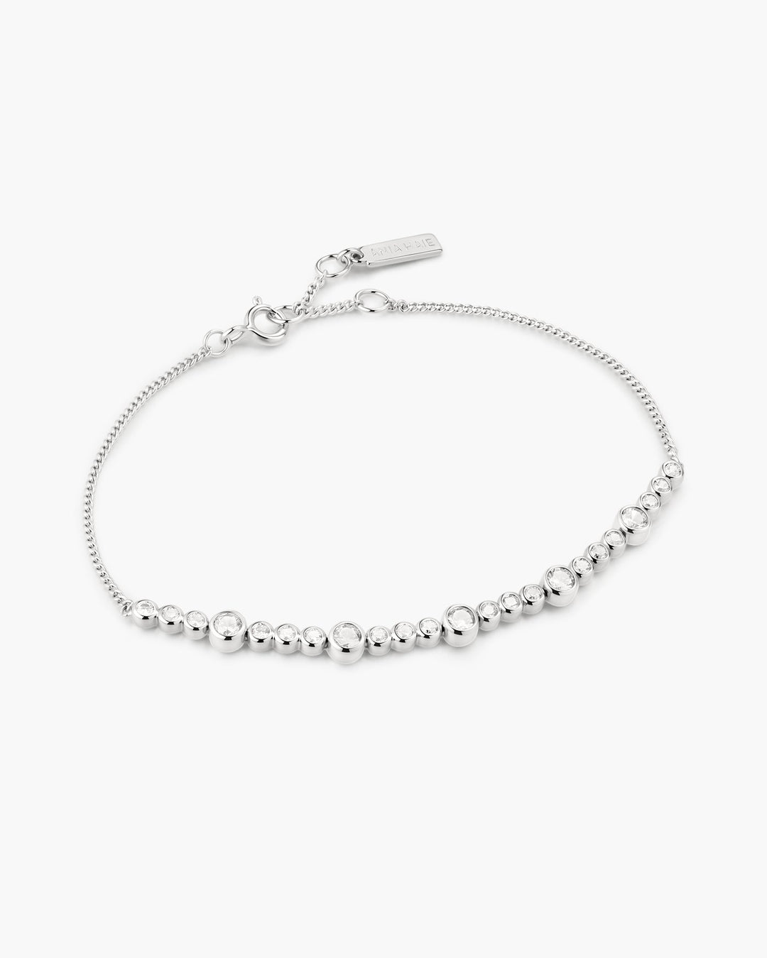 Silver Alternating Bezel-Set Bracelet