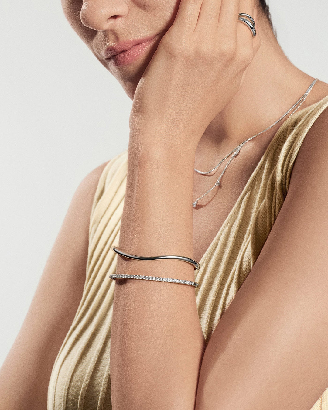 Ania Haie Silver Pave Tennis Bangle B079-02H