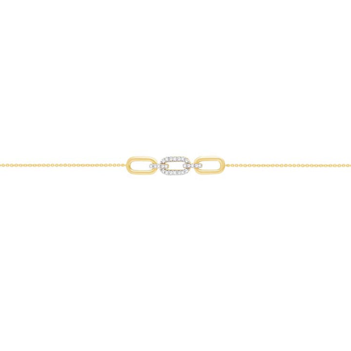 0.10ct Diamond Link Bracelet in 9K Yellow Gold