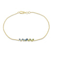 0.04ct Diamond, Topaz & Peridot Bracelet in 9K Yellow Gold