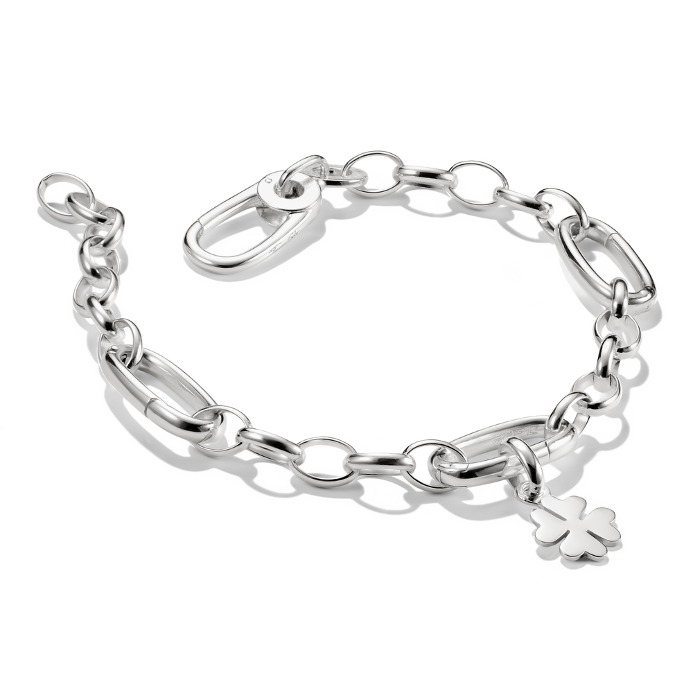 Charm bracelet with three Connect links Silver