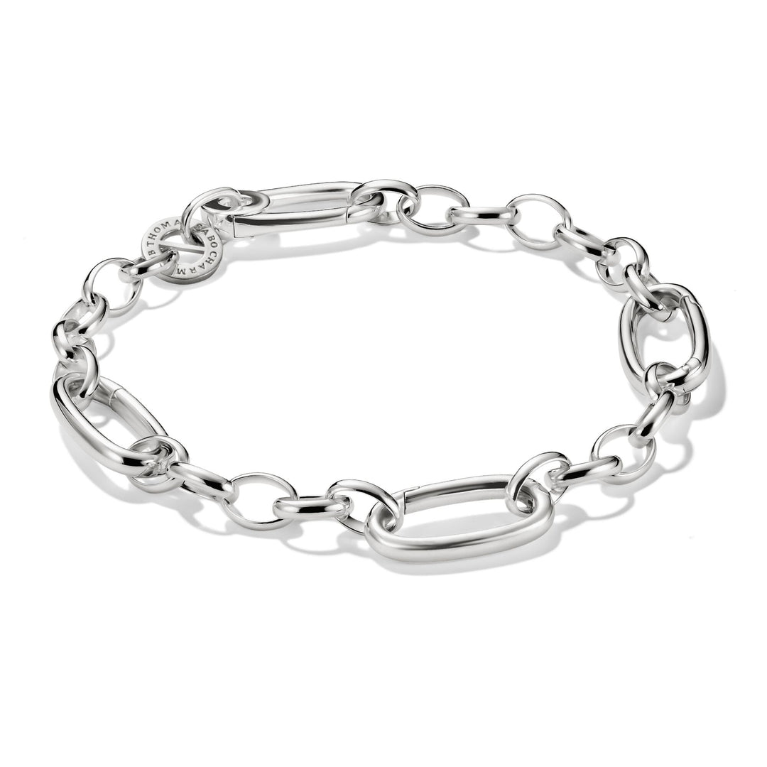 THOMAS SABO Silver-Plated Charm Club Bracelet with Connect Link