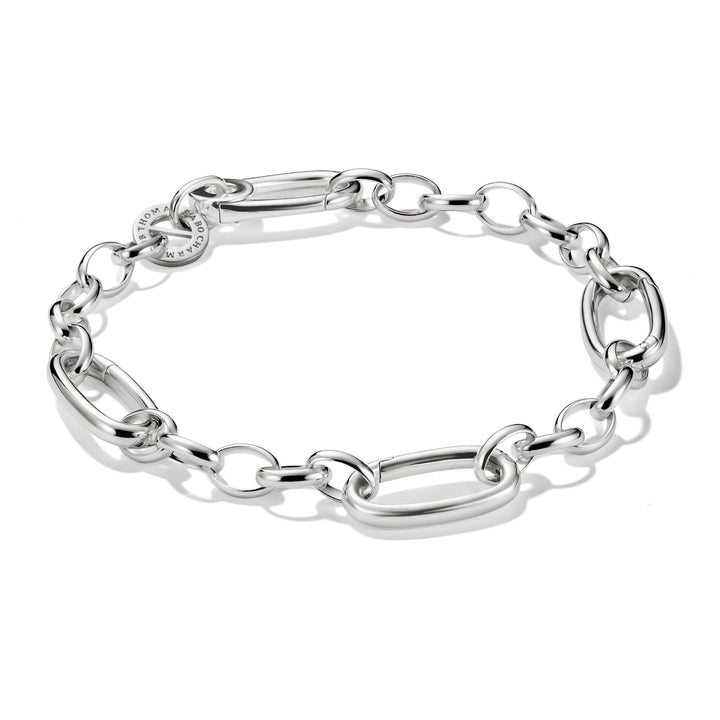 THOMAS SABO Silver-Plated Charm Club Bracelet with Connect Link