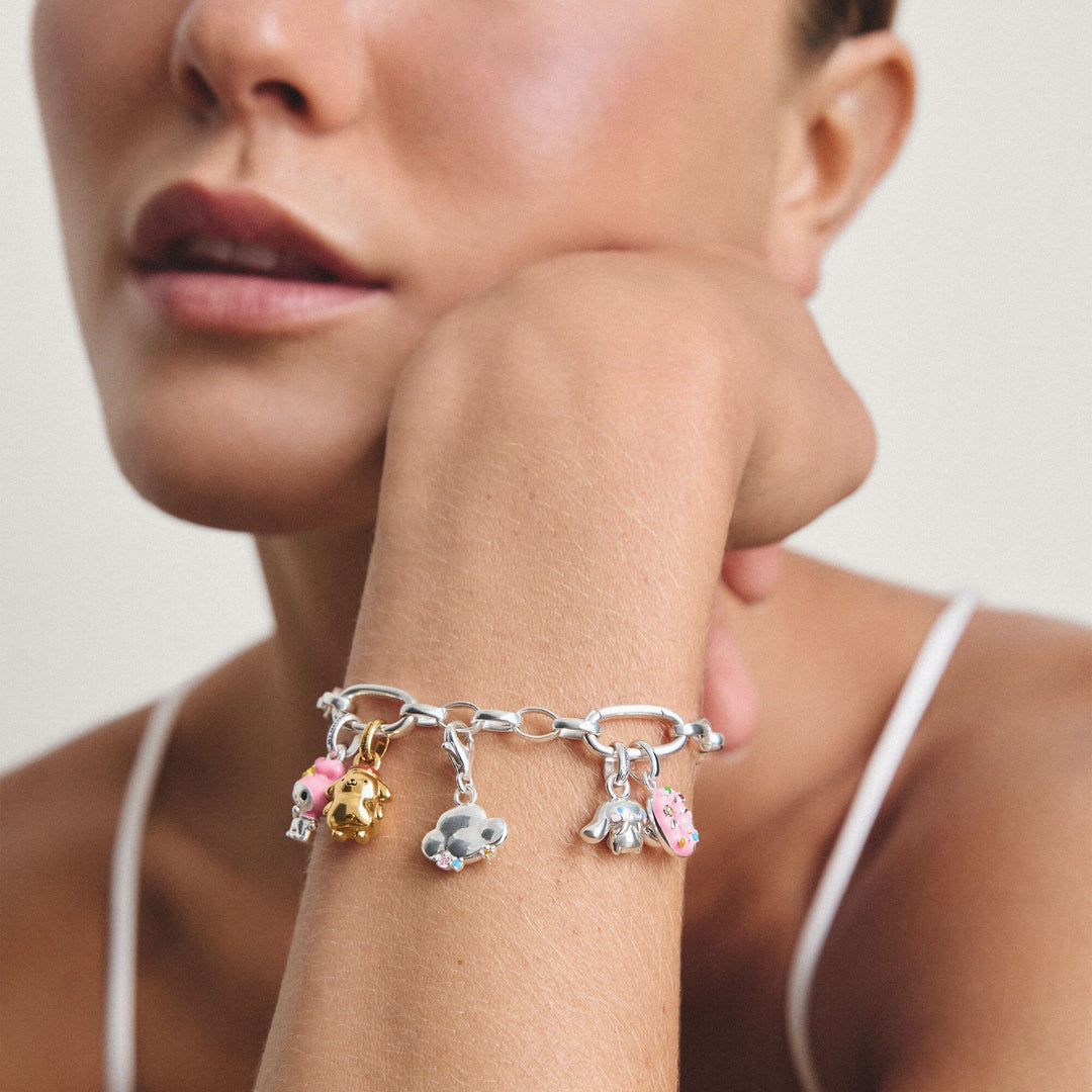 THOMAS SABO Silver-Plated Charm Club Bracelet with Connect Link