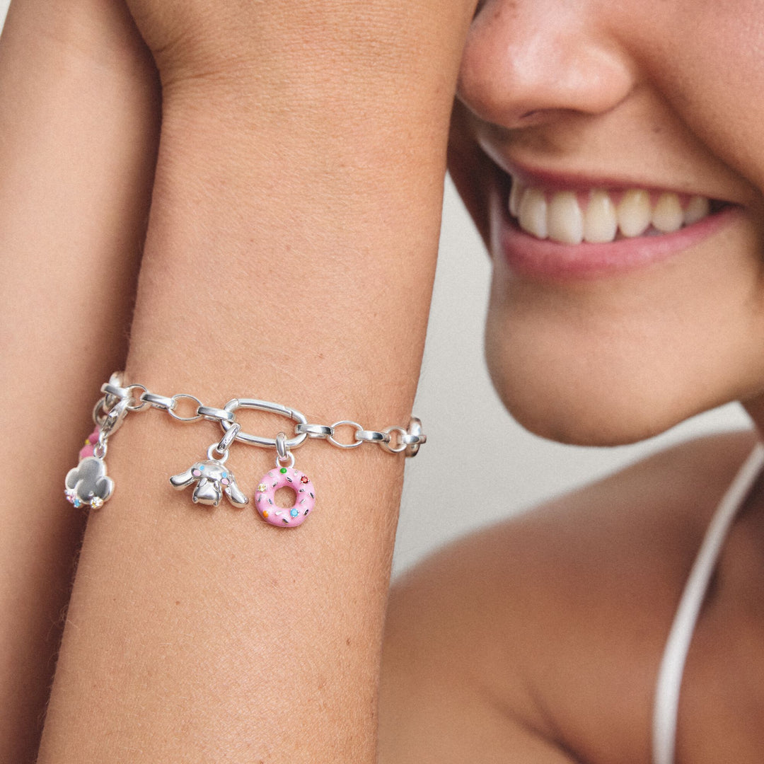 THOMAS SABO Silver-Plated Charm Club Bracelet with Connect Link