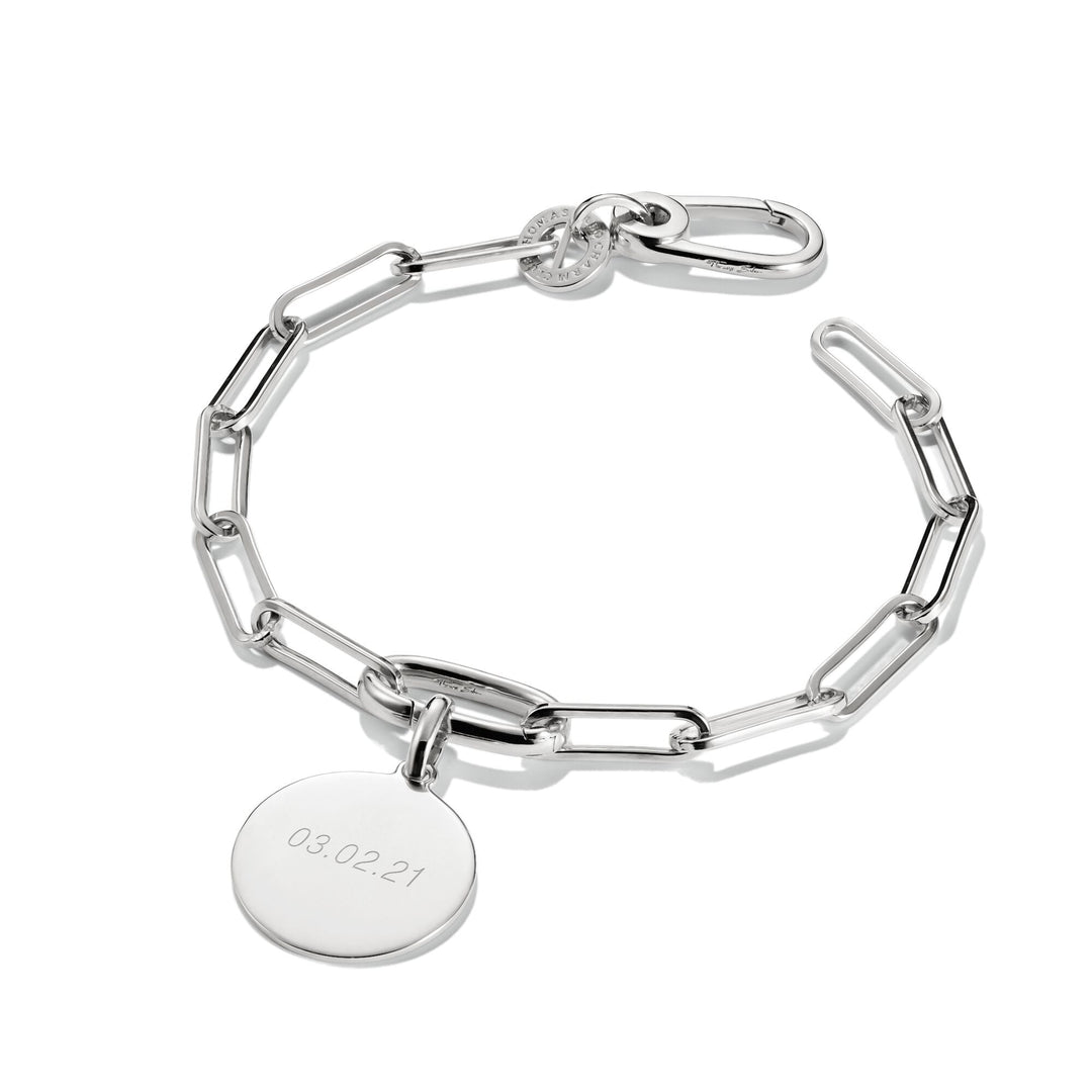 THOMAS SABO Silver-Plated Charm Club Bracelet with Connect Link