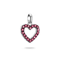 Charm pendant heart with red stones Connect  | THOMAS SABO Australia