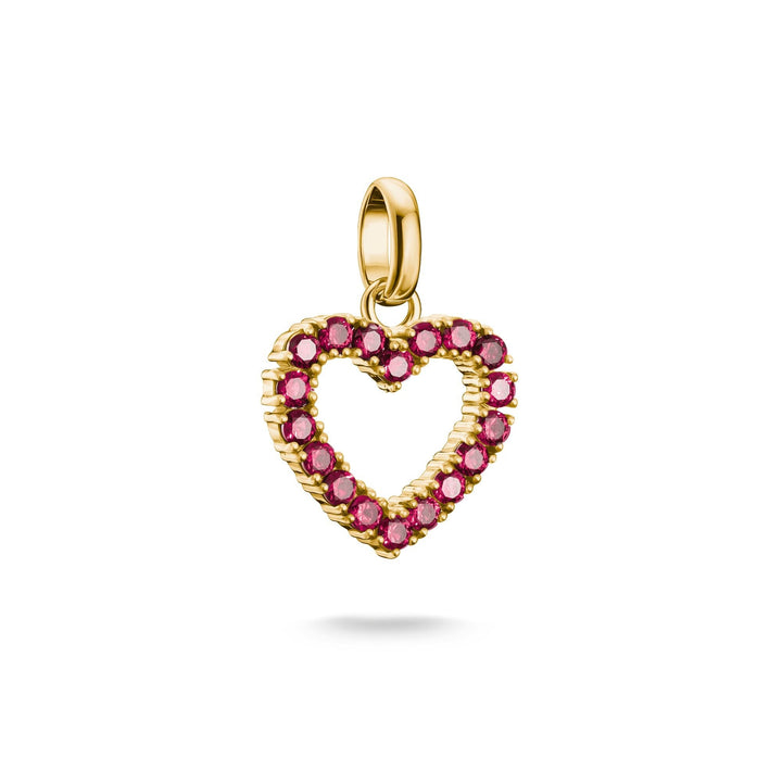 THOMAS SABO Gold-Plated Heart Charm with Lab-Grown Ruby