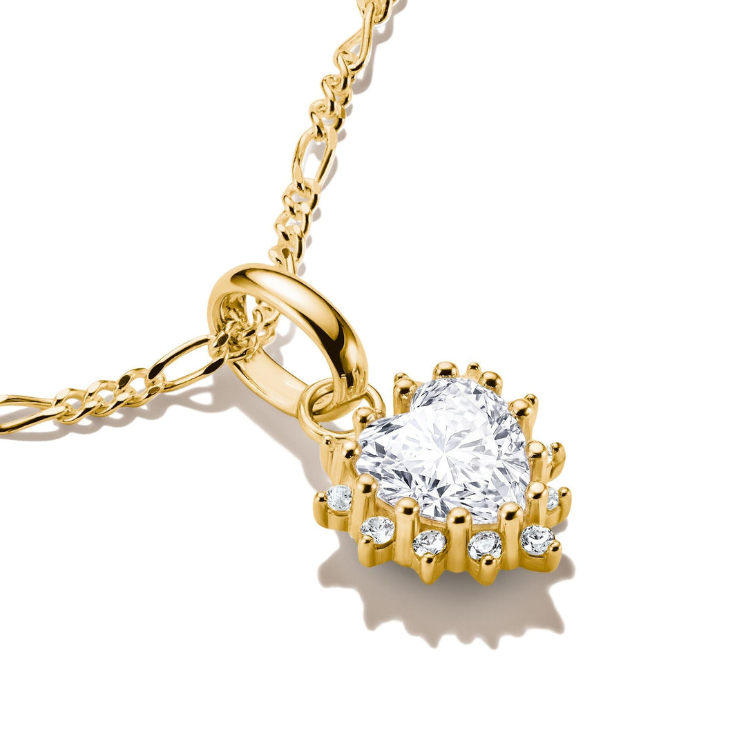 THOMAS SABO Gold-Plated Heart Charm with Heart-Cut White Zirconia