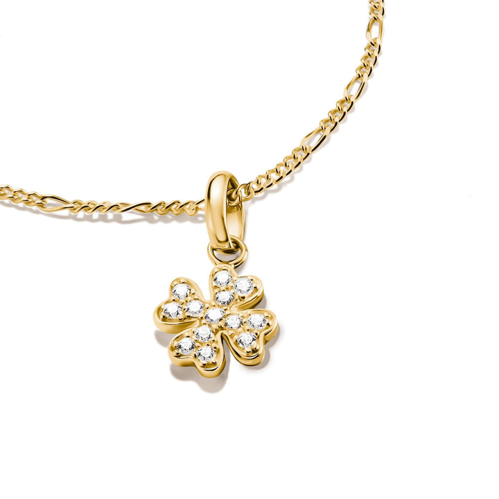 THOMAS SABO Gold-Plated Four-Leaf Clover Charm with White Zirconia