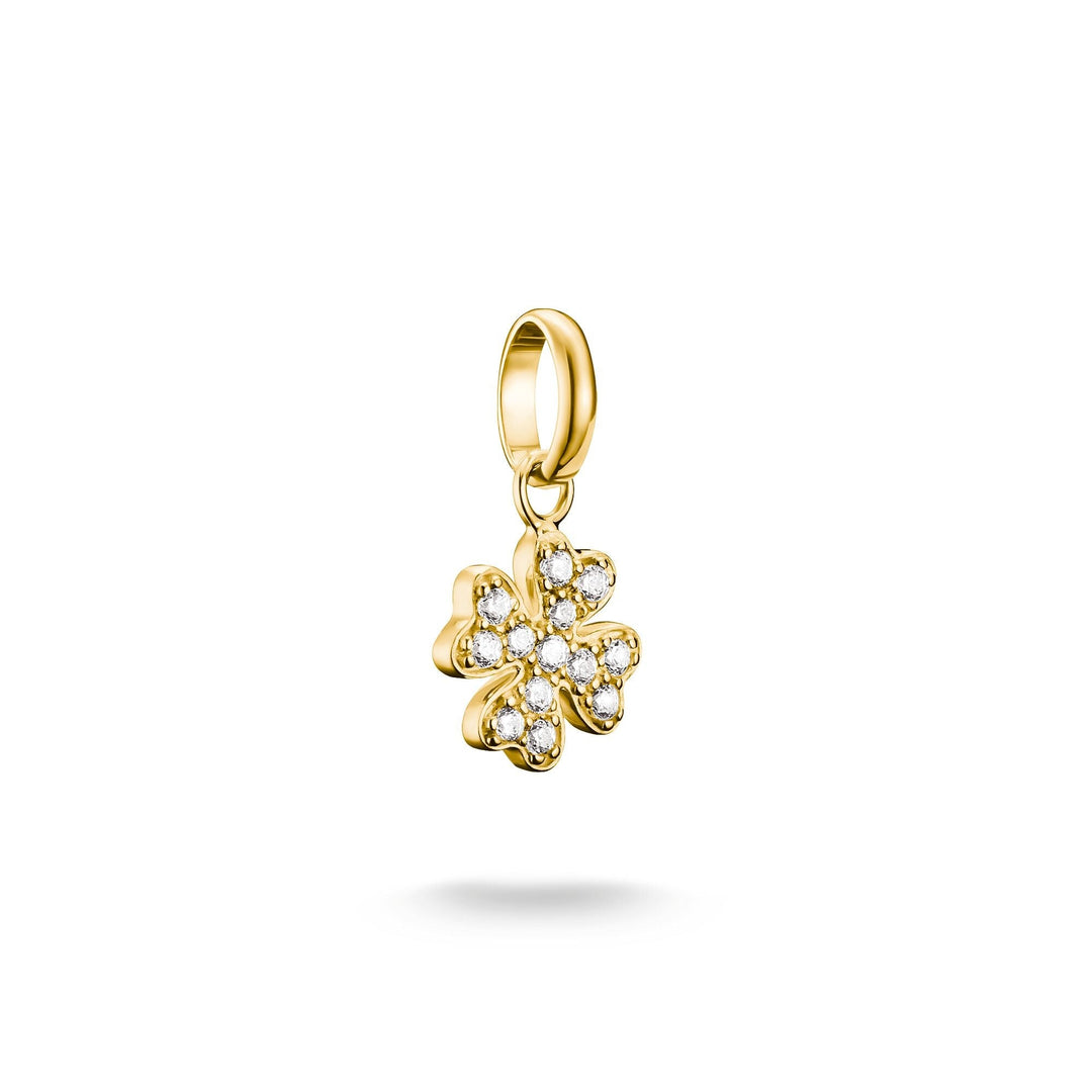 THOMAS SABO Gold-Plated Four-Leaf Clover Charm with White Zirconia