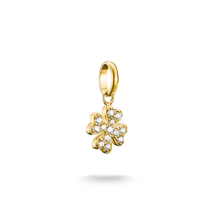 THOMAS SABO Gold-Plated Four-Leaf Clover Charm with White Zirconia