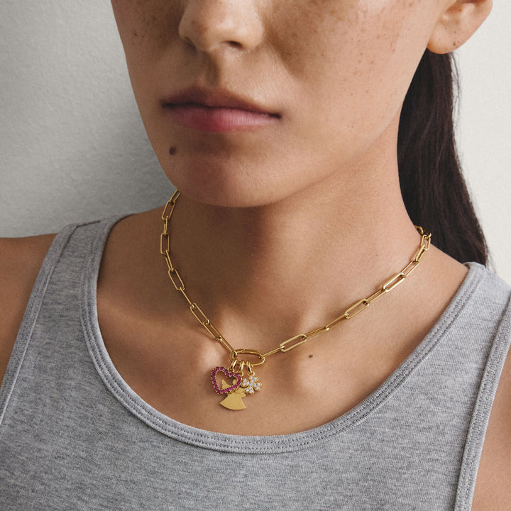 THOMAS SABO Gold-Plated Four-Leaf Clover Charm with White Zirconia