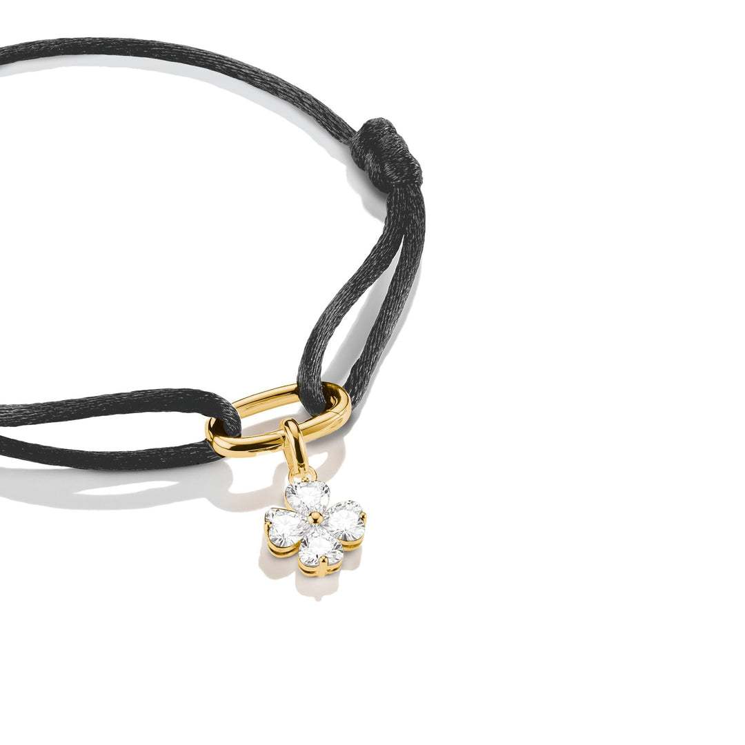 THOMAS SABO Gold-Plated Four-Leaf Clover Charm with Heart-Cut White Zirconia