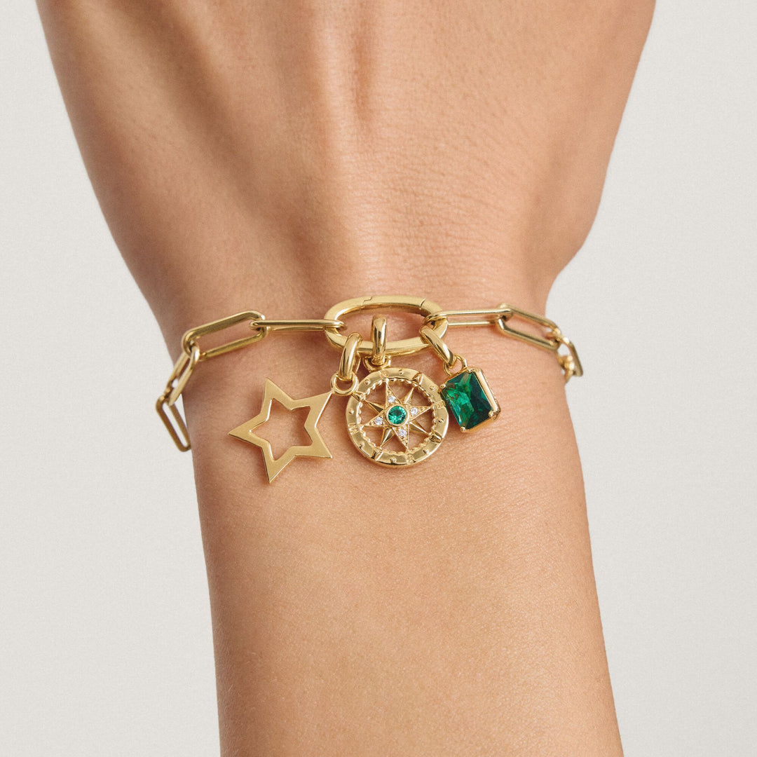 THOMAS SABO Gold-Plated May Birthstone Charm