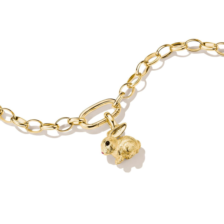 THOMAS SABO Gold-Plated Rabbit Charm with Enamel