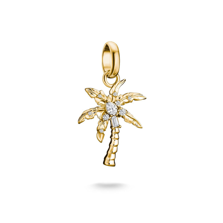 THOMAS SABO Gold-Plated Palm Tree Charm with White Zirconia