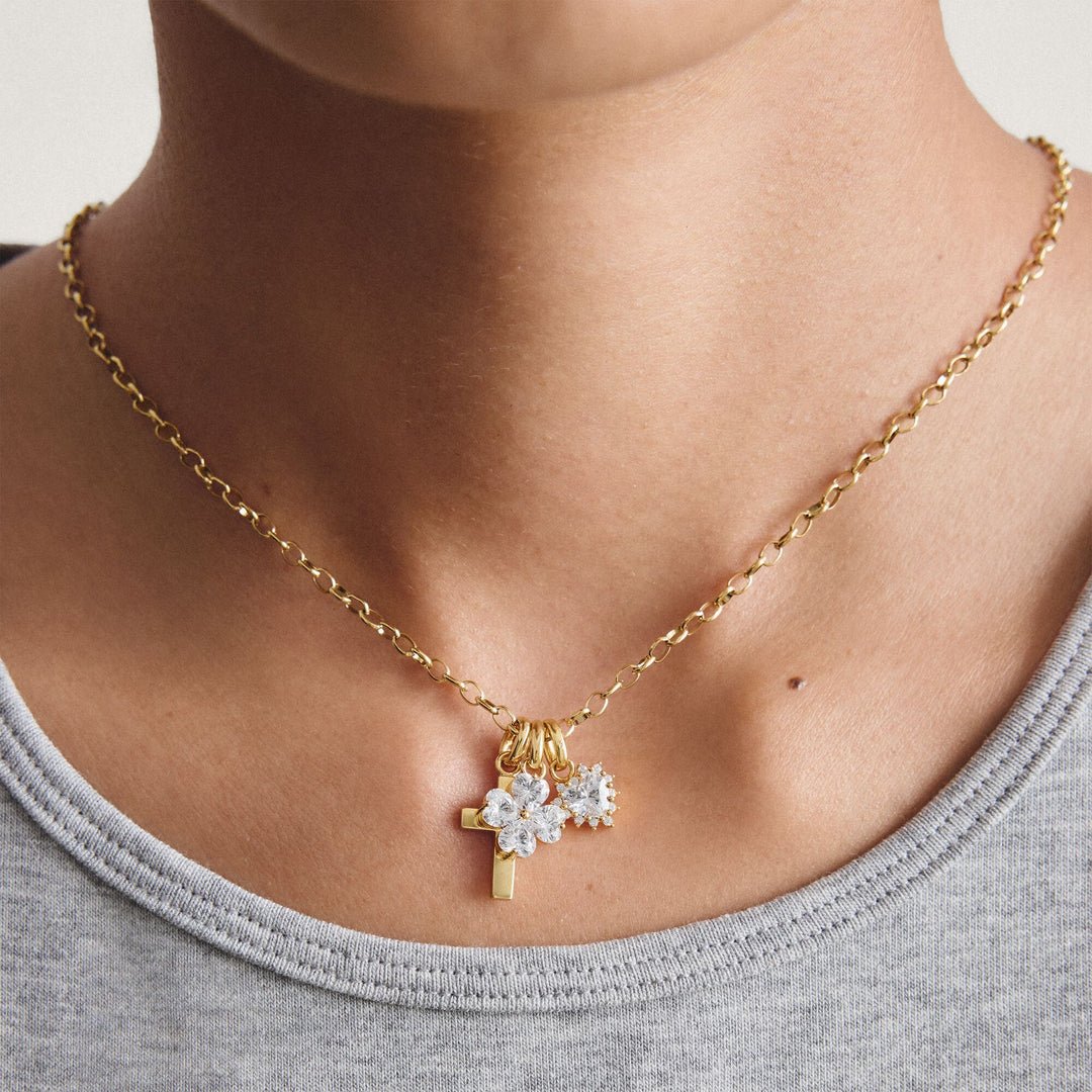 THOMAS SABO Gold-Plated Cross Charm with Zirconia Centre Stone