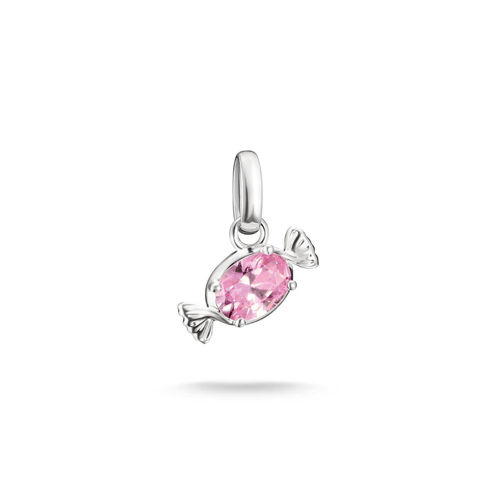 THOMAS SABO Silver-Plated Candy Charm with Pink Zirconia