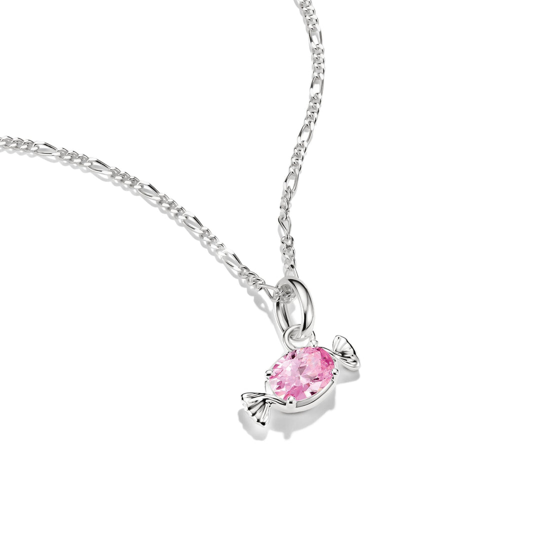 THOMAS SABO Silver-Plated Candy Charm with Pink Zirconia