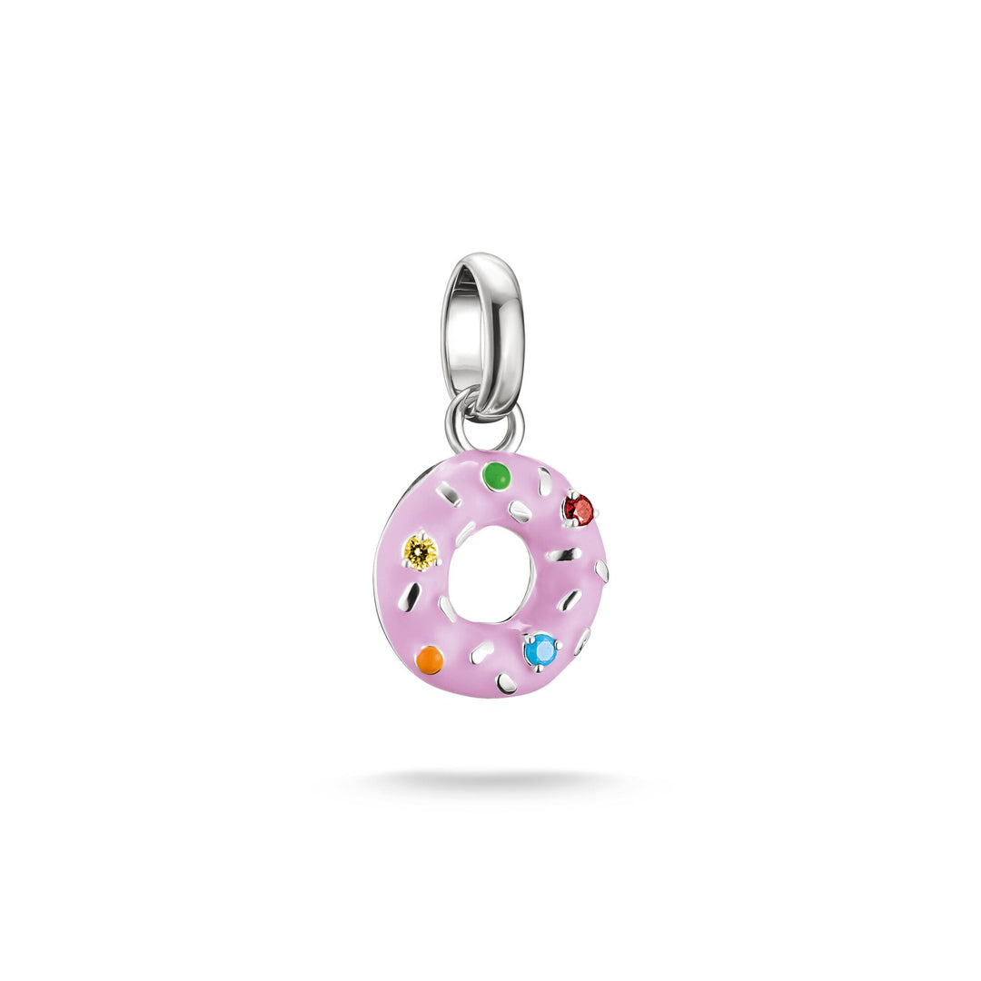 THOMAS SABO Silver-Plated Donut Charm with Colourful Stones