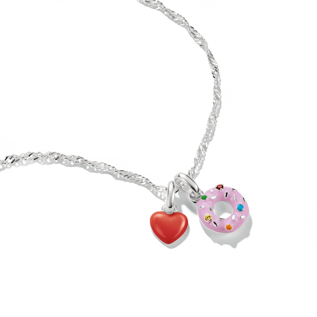 THOMAS SABO Silver-Plated Red Enamel Heart Charm