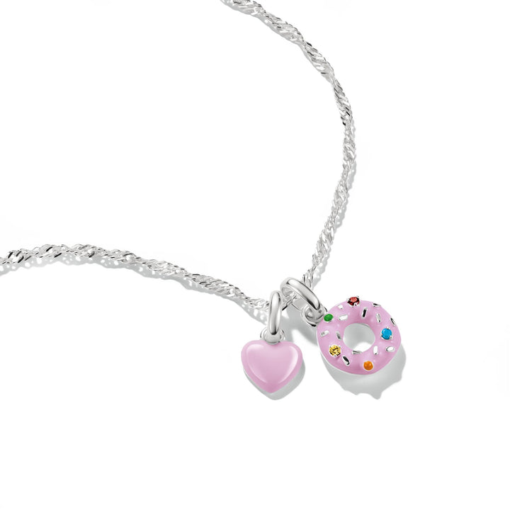 THOMAS SABO Silver-Plated Pink Enamel Heart Charm