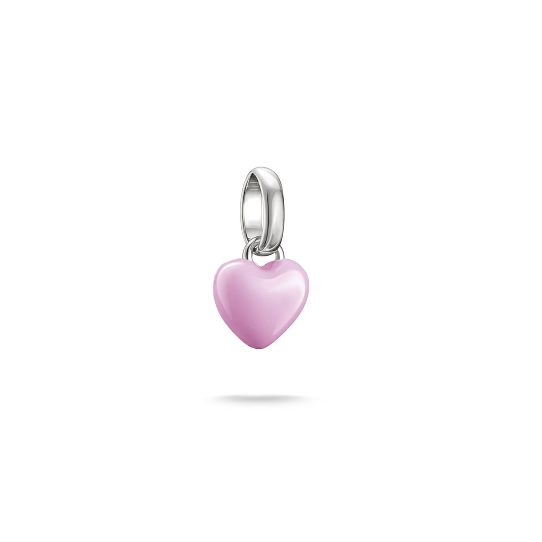 THOMAS SABO Silver-Plated Pink Enamel Heart Charm