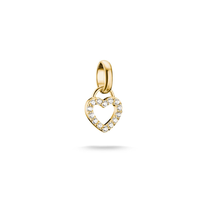 THOMAS SABO Gold-Plated Open Heart Charm with White Zirconia