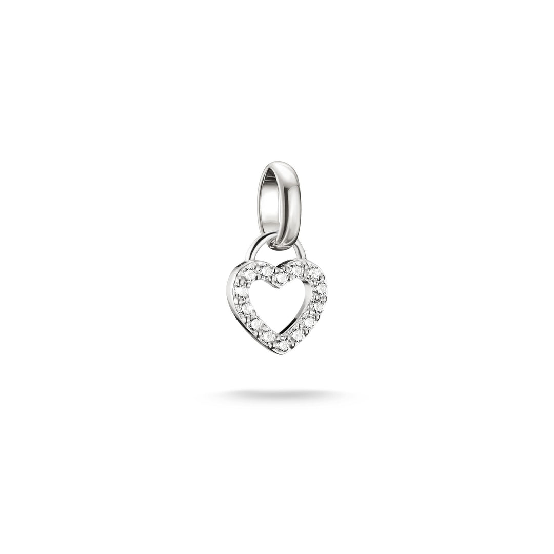 THOMAS SABO Silver-Plated Open Heart Charm with White Zirconia