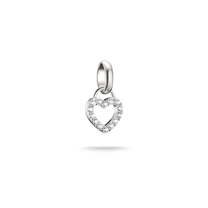 THOMAS SABO Silver-Plated Open Heart Charm with White Zirconia