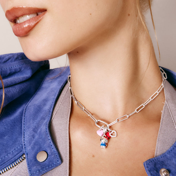 THOMAS SABO Silver-Plated Open Heart Charm with White Zirconia
