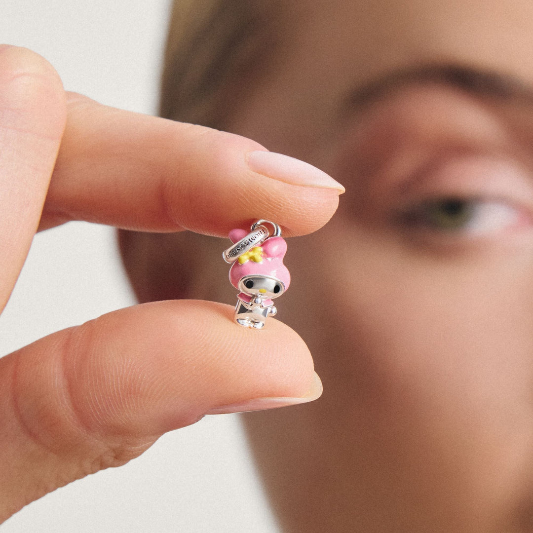 THOMAS SABO Hello Kitty My Melody Connect Charm with Yellow Bow, Silver-Plated