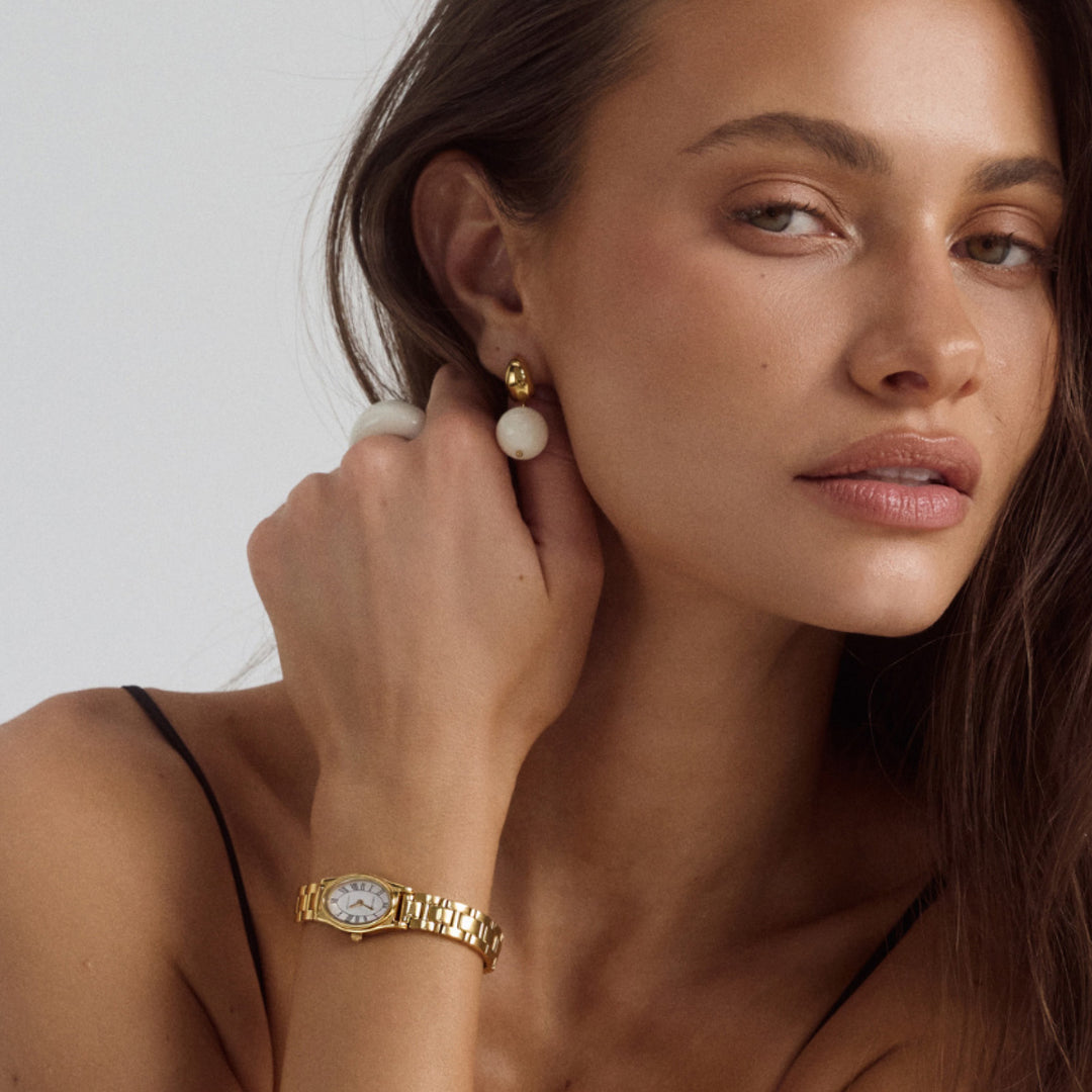 Emmeline Watch |  White | 18K Gold